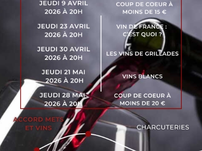 Planning des soirées dégustations avril / mai